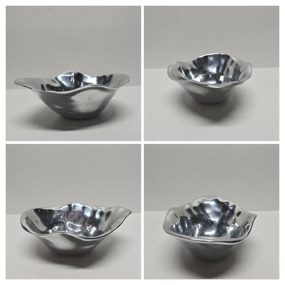 Pottery Barn Pasha Metal Polished Serving Bowls Set Of 2